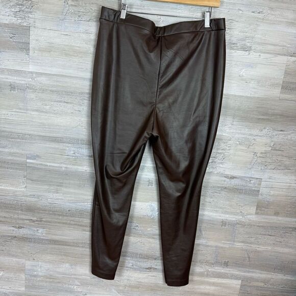 Eloquii Brown and Dark Brown Faux Leather Leggings - Picture 3 of 4
